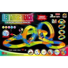 Автотрек конструктор Magic Tracks 360 Led Music Гоночная Трасса 4,8 м 186 деталей (CD-157A)