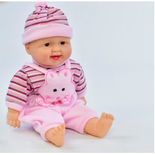 Пупс-хохотун Limo Toy Baby музыкальный в розовом комбинезоне 37 см (X1608-1) Пупс-хохотун Limo Toy Baby музыкальный в розовом комбинезоне 37 см (X1608-1)