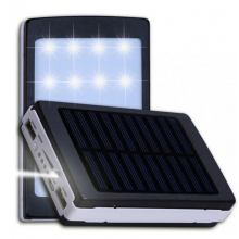 УМБ Power bank Solar Charger 90000 mAh портативное зарядное устройство с LED фонариком Чёрный (45702)