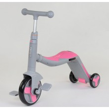 Детский Самокат Беговел Велосипед трансформер 3 в 1 Best Scooter JT 90601 Свет, 8 мелодий, колёса PU Серо-Розовый (90601) Детский Самокат Беговел Велосипед трансформер 3 в 1 Best Scooter JT 90601 Свет, 8 мелодий, колёса PU Серо-Розовый (90601)
