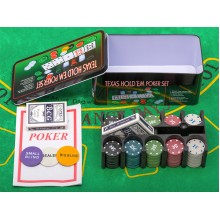 Набор для покера 200 фишек с Номиналом TEXAS HOLD'EM POKER SET Сукно, Коробка (3896В) 