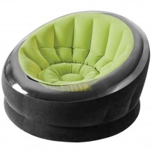 Надувное кресло Intex EMPIRE 68581 велюровое 112х109х69 см Зелёный