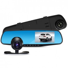 Зеркало видеорегистратор с двумя камерами DVR 1433EH с камерой заднего вида BLACK (К10703) Зеркало видеорегистратор с двумя камерами DVR 1433EH с камерой заднего вида BLACK (К10703)