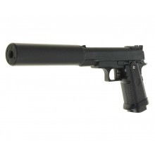 Страйкбольный Пистолет с глушителем COLT 1911 PD Galaxy G10A металл, пластик стреляет пульками 6 мм Черный Страйкбольный Пистолет с глушителем COLT 1911 PD Galaxy G10A металл, пластик стреляет пульками 6 мм Черный
