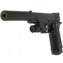 Страйкбольний пістолет Colt M1911 Hi-Capa Galaxy G6A з глушником та прицілом метал чорний Страйкбольний пістолет Colt M1911 Hi-Capa Galaxy G6A з глушником та прицілом метал чорний