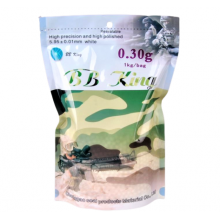 Кулі страйкбольні пластикові BB King 0.30г шліфовані 6 мм 3300шт 1кг Білі Кулі страйкбольні пластикові BB King 0.30г шліфовані 6 мм 3300шт 1кг Білі