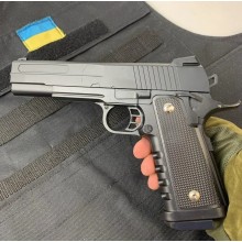 Страйкбольний Пістолет COLT Browning M1911 VIGOR V304 метал, пластик стріляє кульками 6 мм Чорний