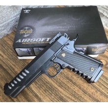Страйкбольный Пистолет COLT M1911 VIGOR V301 пластик стреляет пульками 6 мм Черный