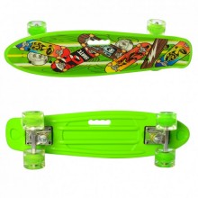 Пенні Борд Скейт маленький Лонгборд з ручкою Best Board MS0749-6 Original для фрірайду, дошка 55 см, колеса поліуретанові d=6 см світяться, Green (74582) Пенні Борд Скейт маленький Лонгборд з ручкою Best Board MS0749-6 Original для фрірайду, дошка 55 см, колеса поліуретанові d=6 см світяться, Green (74582)