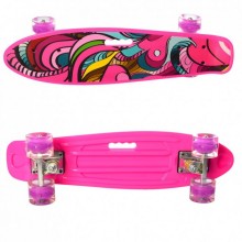 Пенні Борд Скейт маленький Лонгборд з ручкою Best Board MS0749-6 Original для фрірайду, дошка 55 см, колеса поліуретанові d=6 см світяться, Pink (74588) Пенні Борд Скейт маленький Лонгборд з ручкою Best Board MS0749-6 Original для фрірайду, дошка 55 см, колеса поліуретанові d=6 см світяться, Pink (74588)
