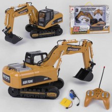 Экскаватор на радиоуправлении NH Toys 615 48 см машинка со спецэффектами 1:16 Желтый 